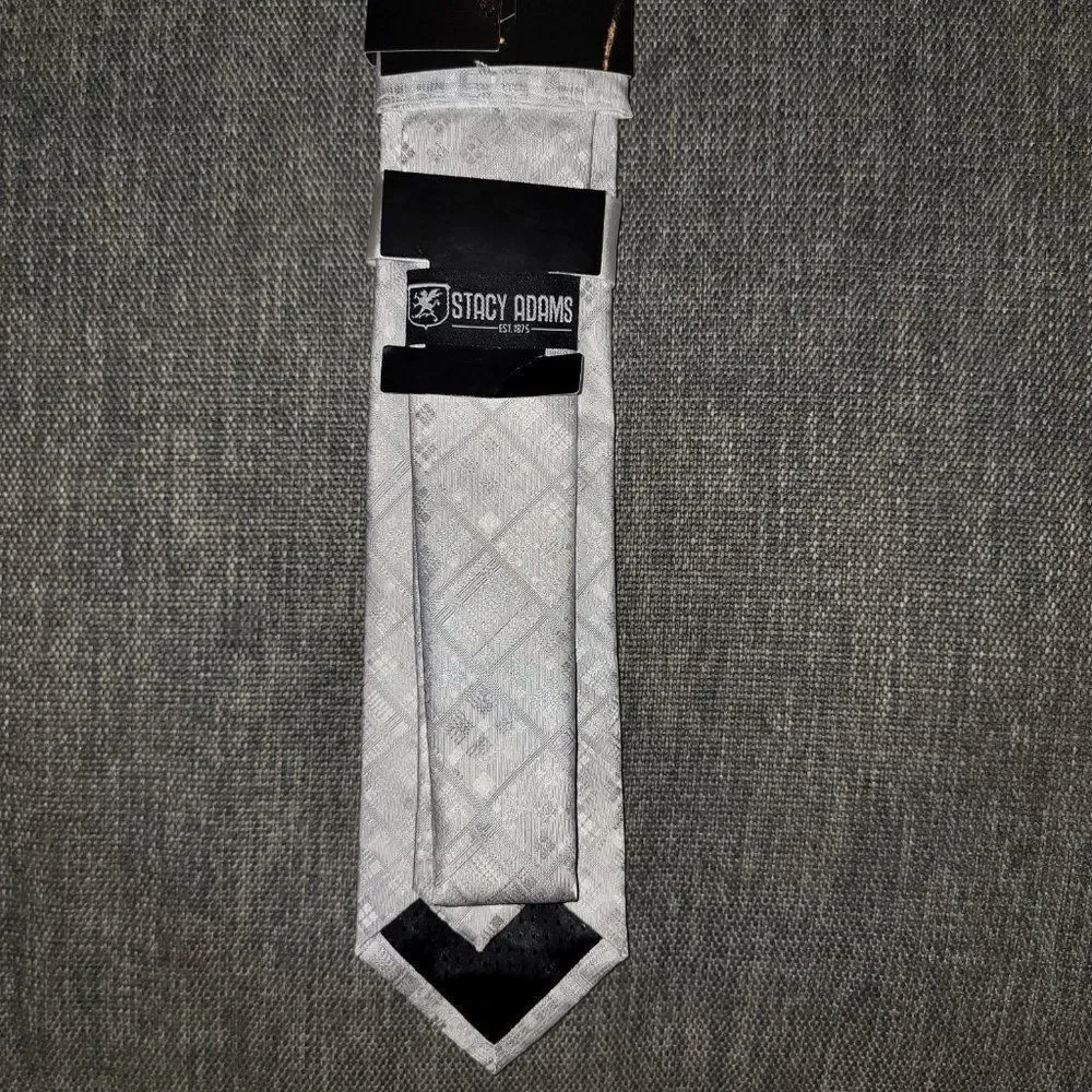 Stacy Adams Men's Silver Tie and Hanky Set Size OS